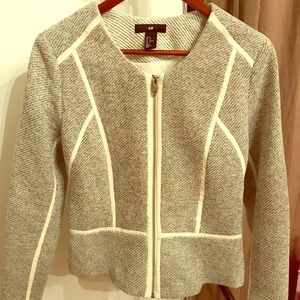 H&M tweed jacket, zip-up, size 12